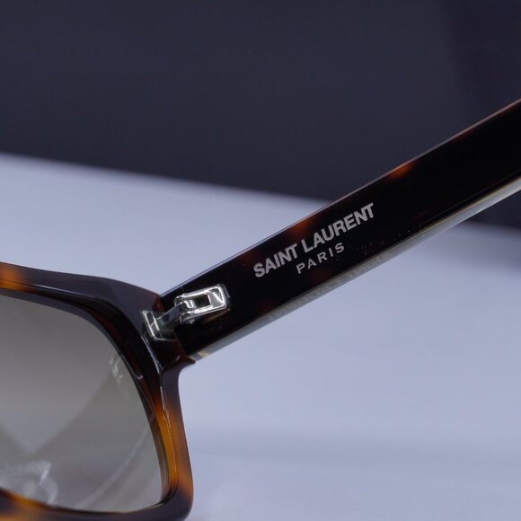Saint Laurent SL662 002 Rectangle Sunglasses - Havana/Brown - Picture 10 of 11